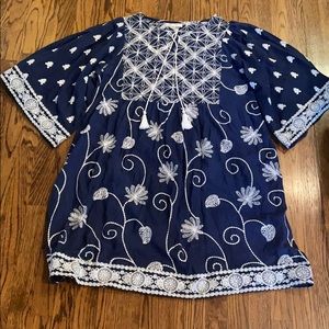 Lula Soul blue embroidered dress and slip